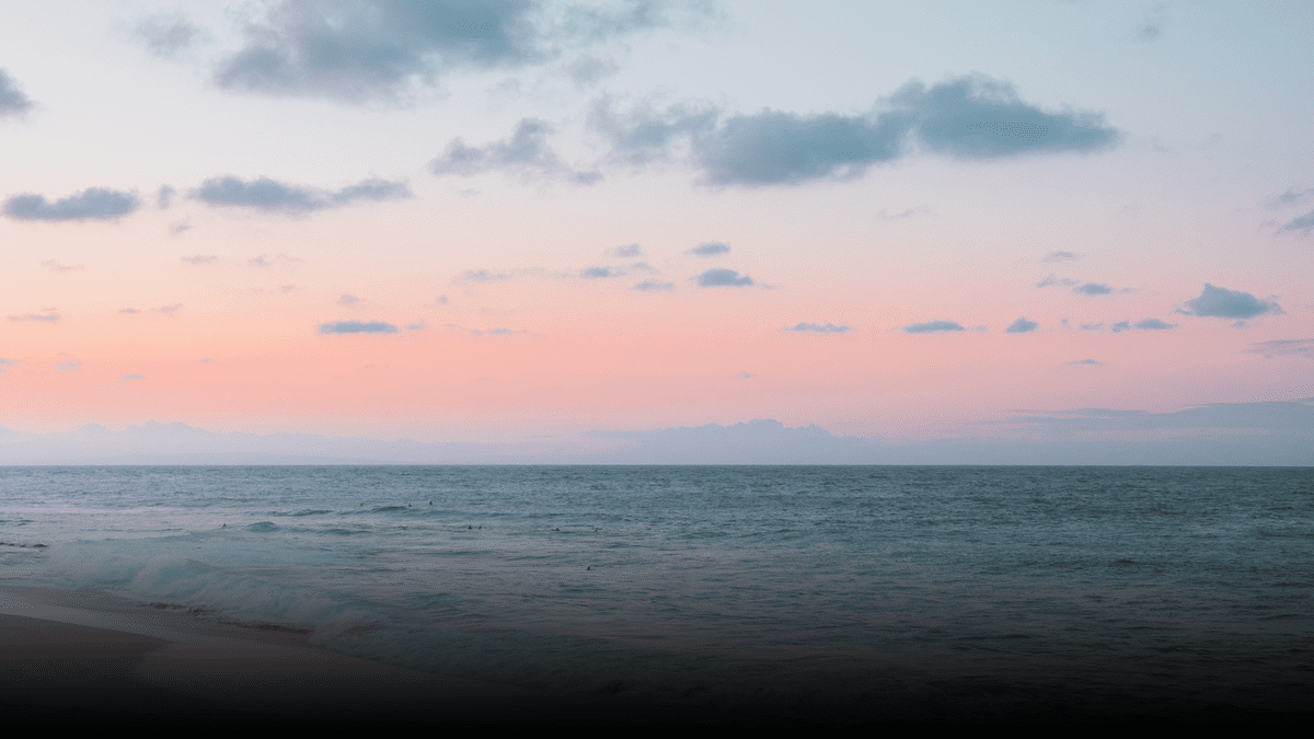 Serene ocean view at sunset.